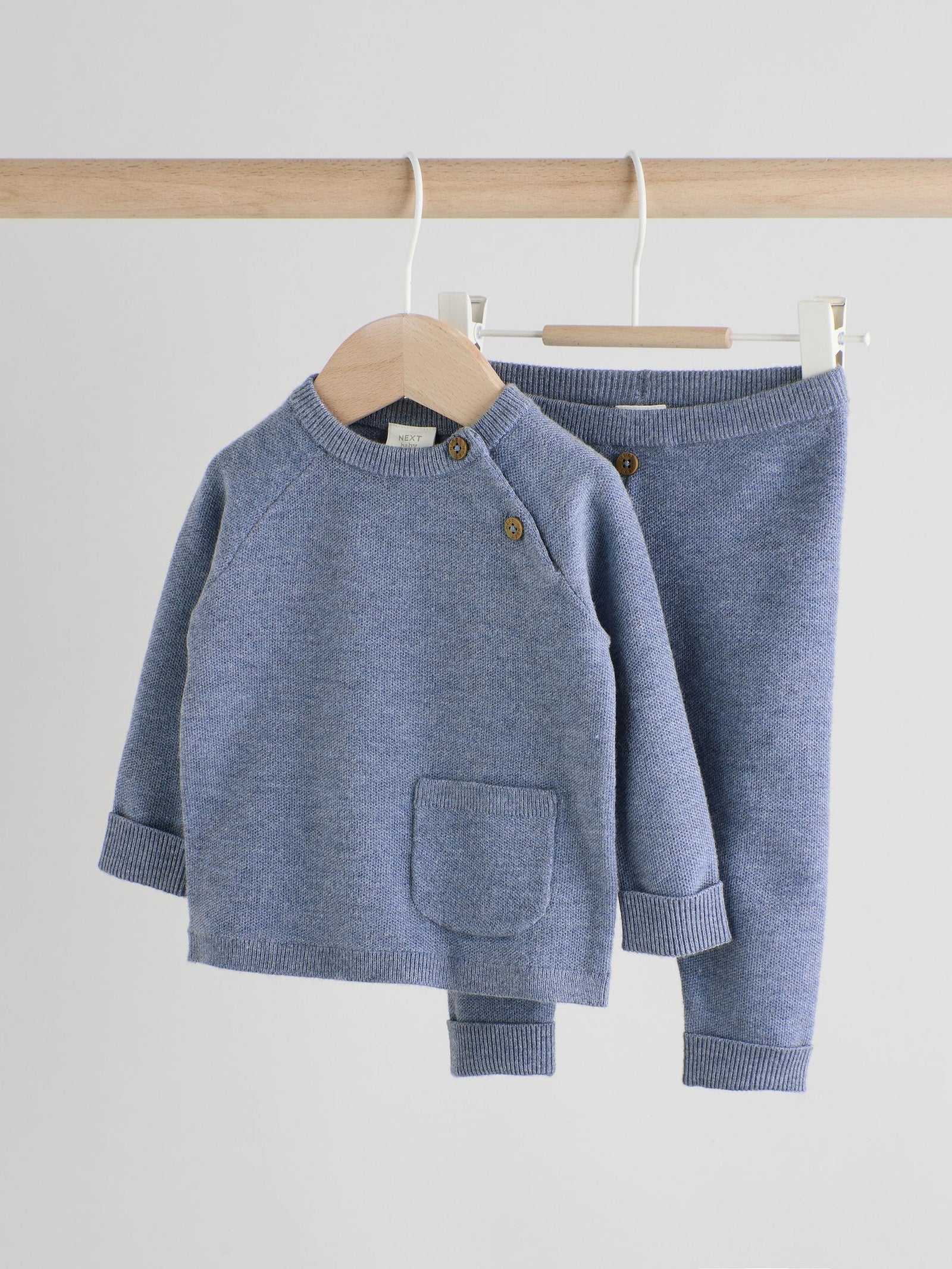 Blue Baby Knitted Jumper and Leggings Set (0mths-2yrs)