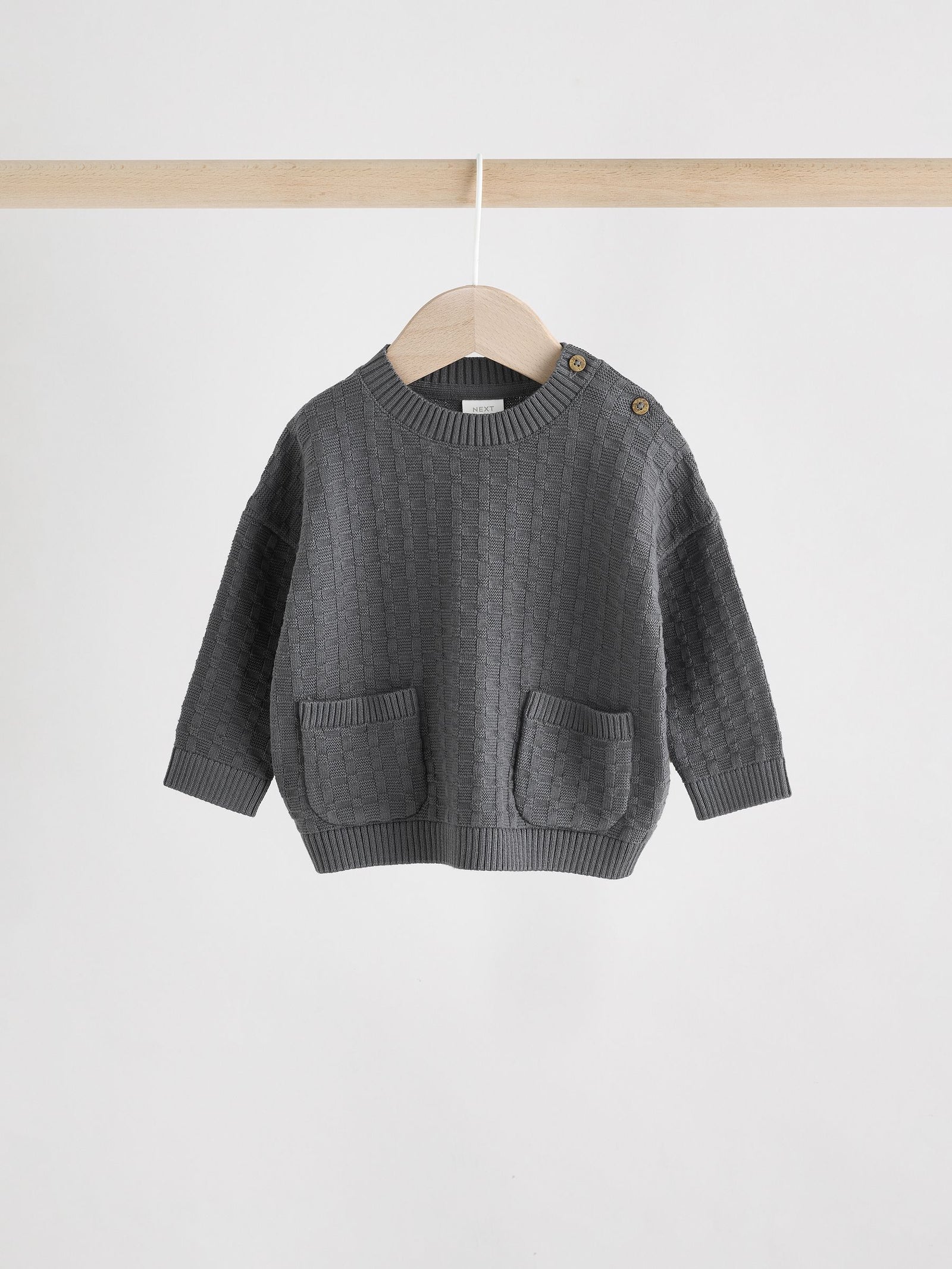 Charcoal Grey Baby Textured Knitted 100% Cotton Jumper and Leggings Set (0mths-3yrs)