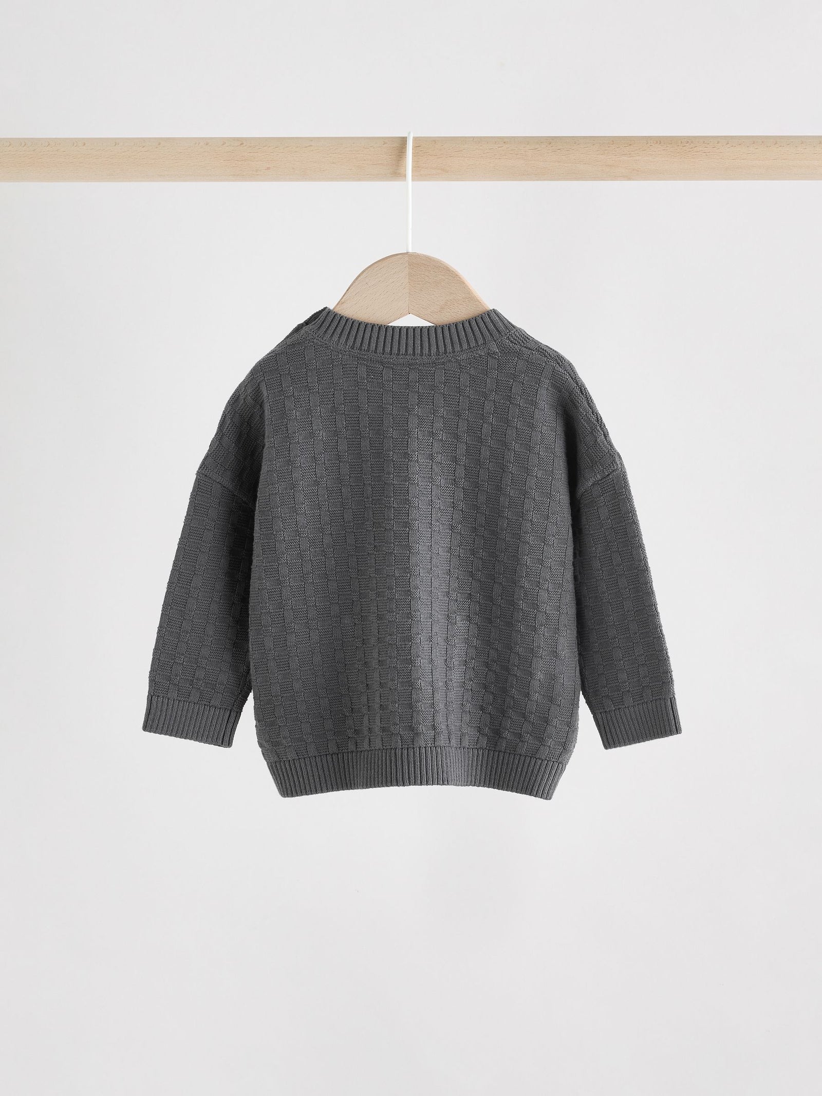 Charcoal Grey Baby Textured Knitted 100% Cotton Jumper and Leggings Set (0mths-3yrs)