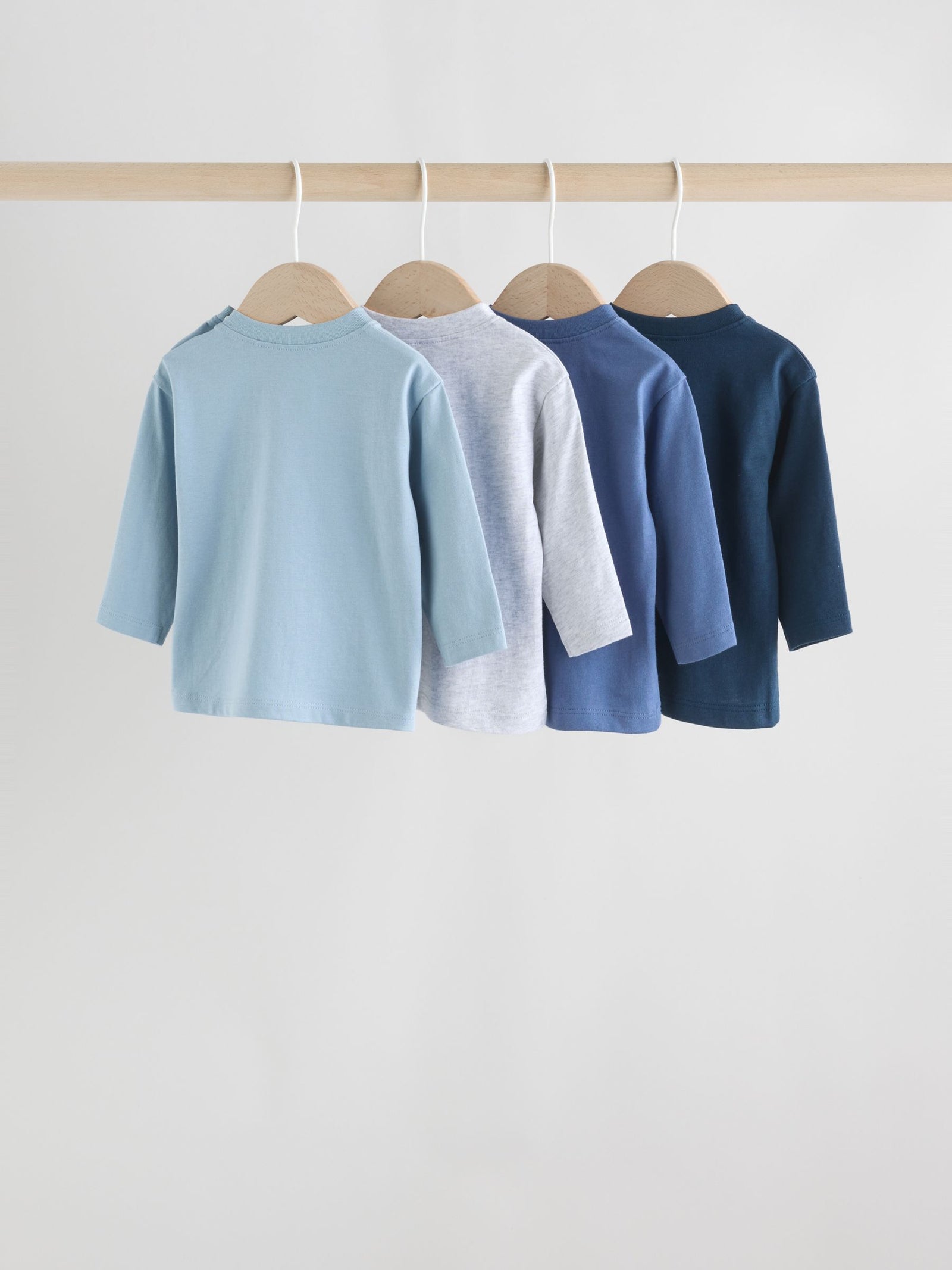 Blue Baby Long Sleeve T-Shirts 4 Pack (0mths-2yrs)