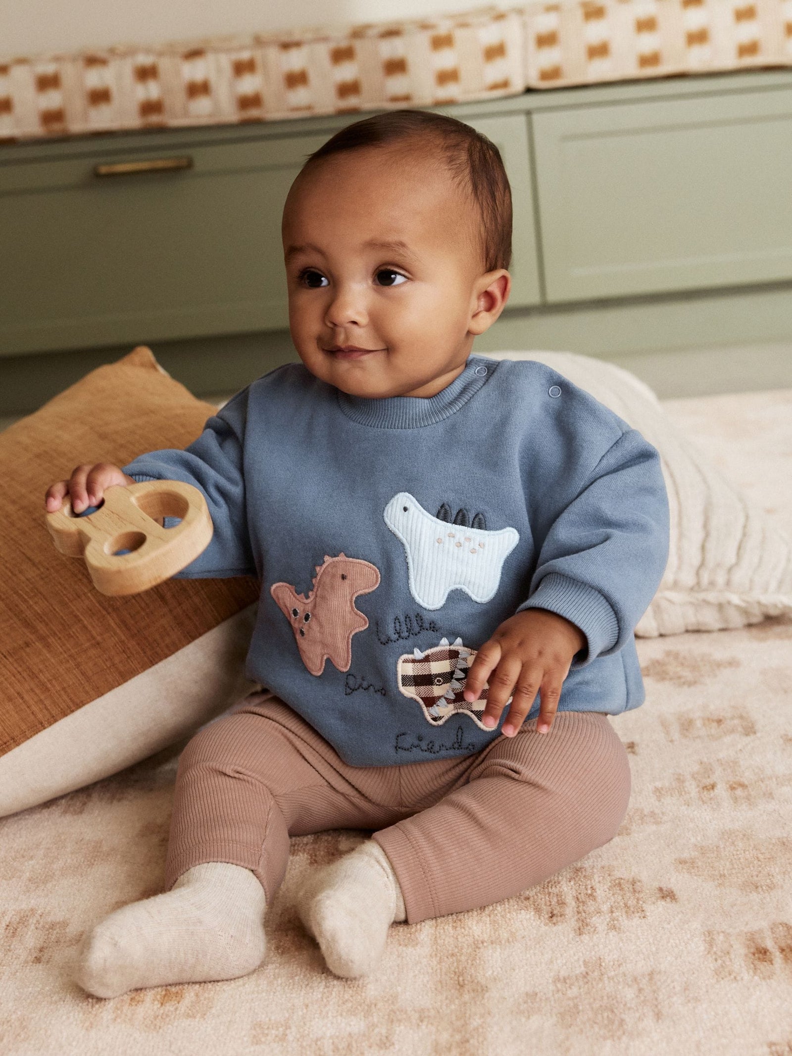 Blue Dino Baby Sweatshirt and Leggings Set (0mths-3yrs)