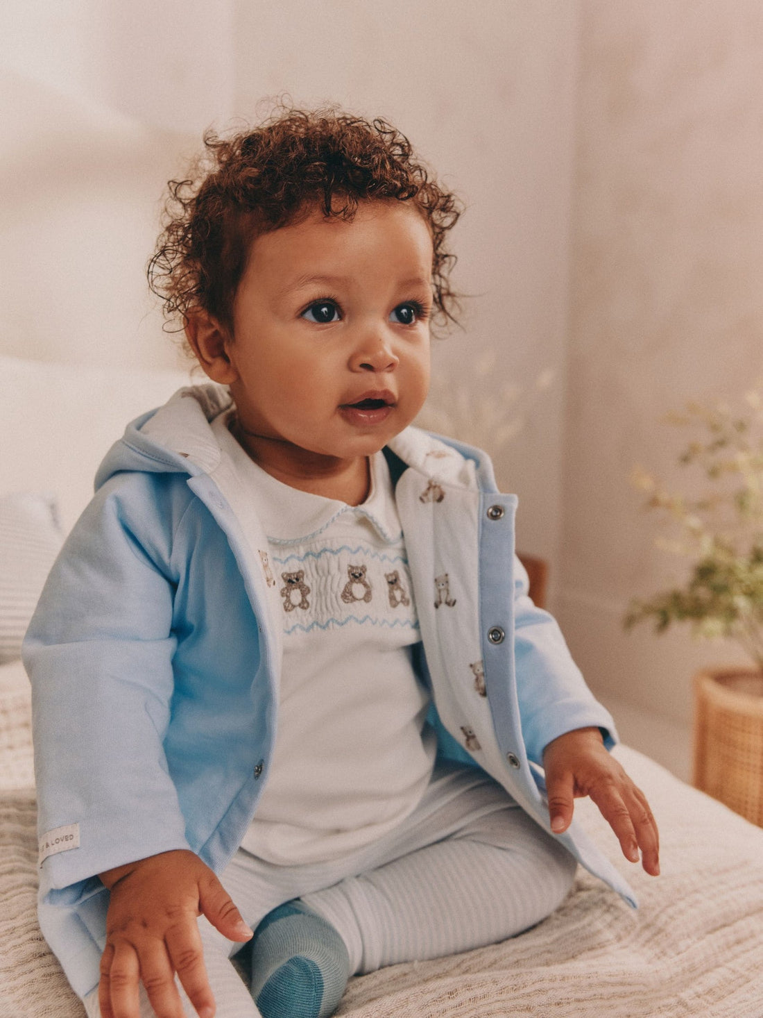 Blue Bear Baby Jersey Jacket, Bodysuit and Leggings 3 Piece Set