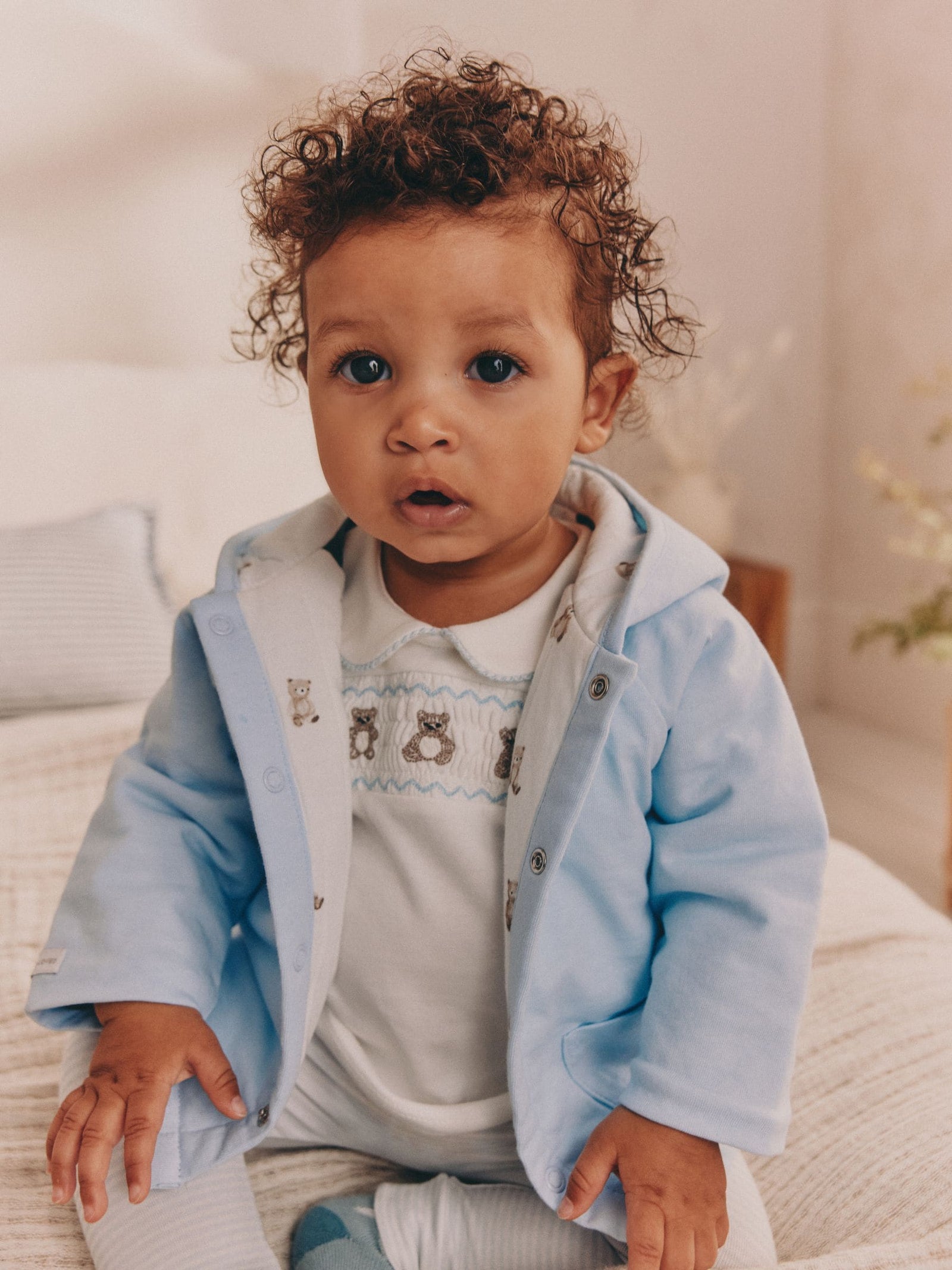 Blue Bear Baby Jersey Jacket, Bodysuit and Leggings 3 Piece Set