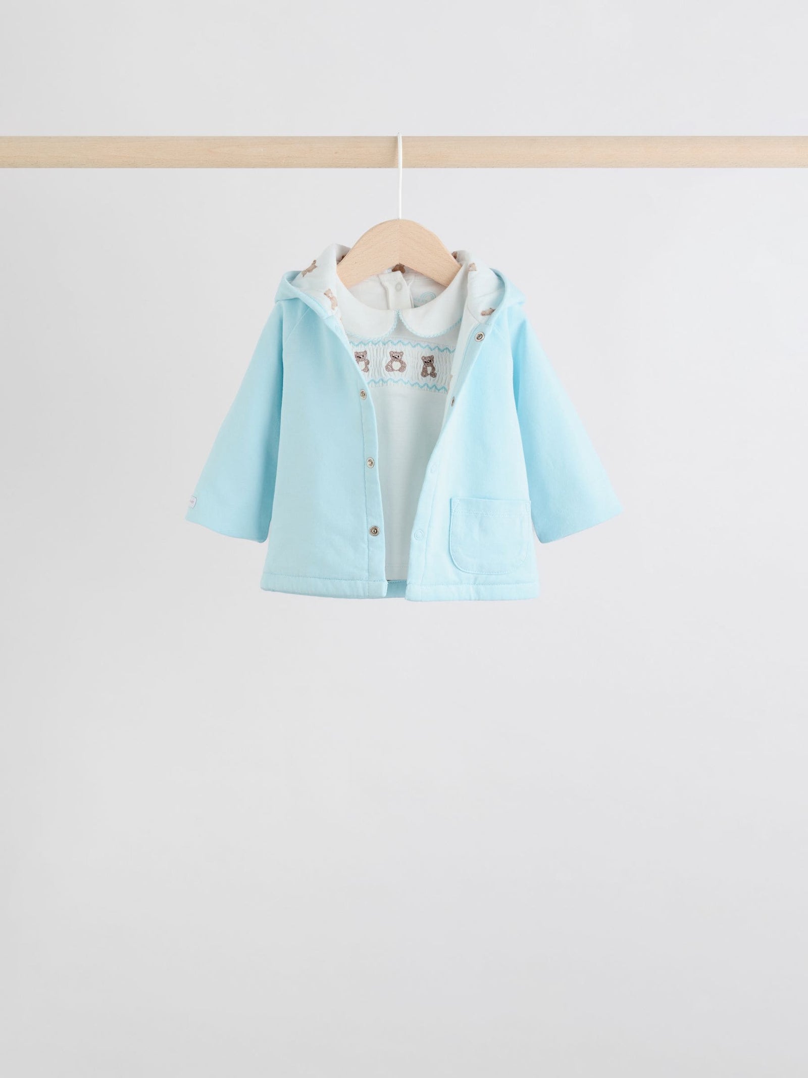 Blue Bear Baby Jersey Jacket, Bodysuit and Leggings 3 Piece Set