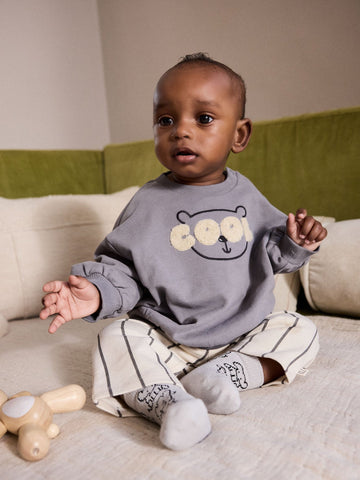Monochrome Baby Sweatshirt and Joggers Set (0mths-2yrs)