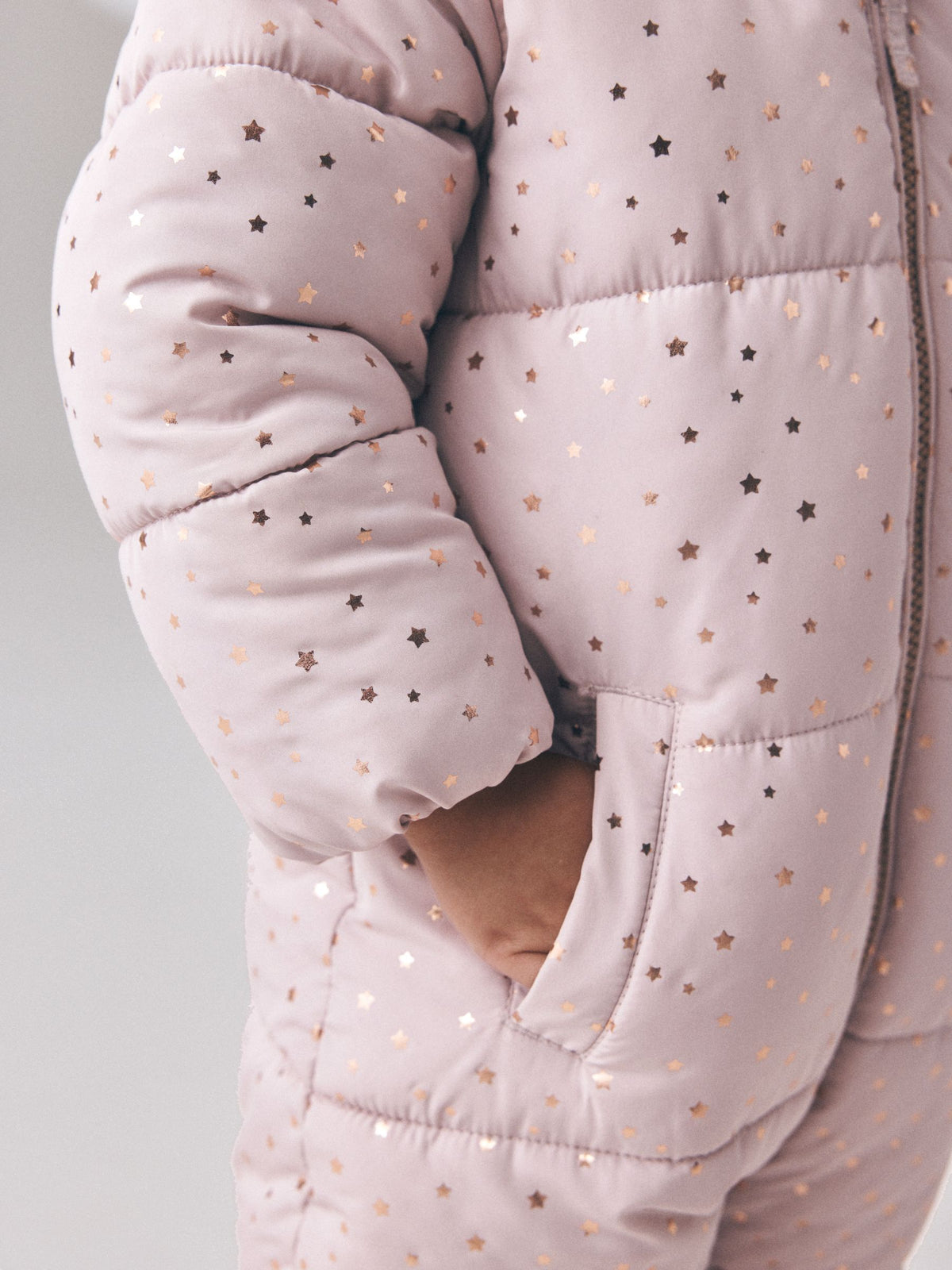 Light Pink Star Print Shower Resistant Snowsuit (3mths-7yrs)
