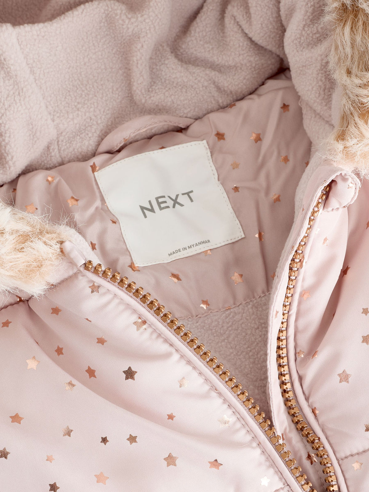 Light Pink Star Print Shower Resistant Snowsuit (3mths-7yrs)