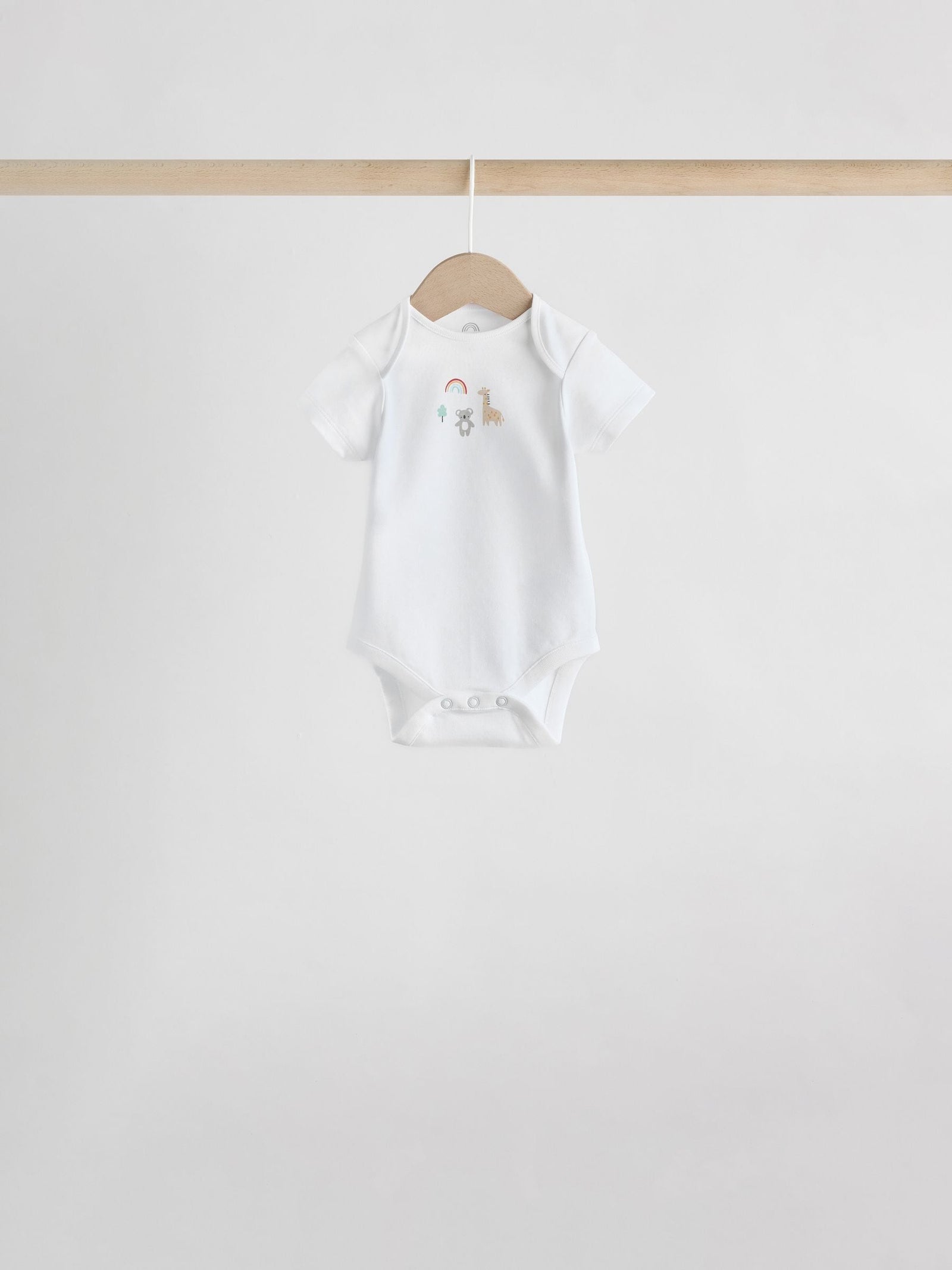 White Character 7 Pack Baby Short Sleeve Bodysuits