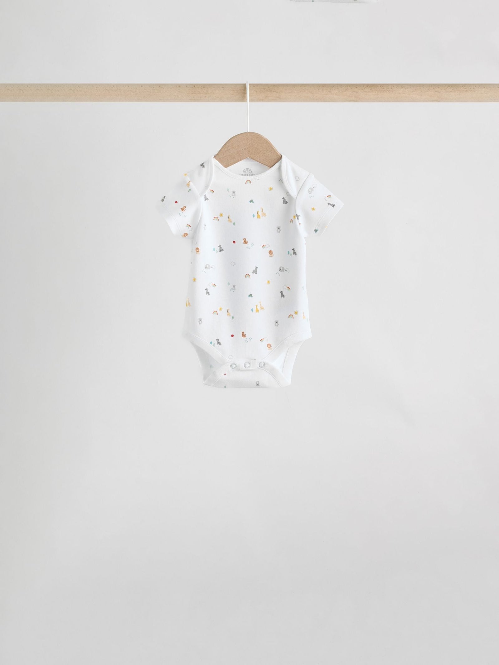 White Character 7 Pack Baby Short Sleeve Bodysuits