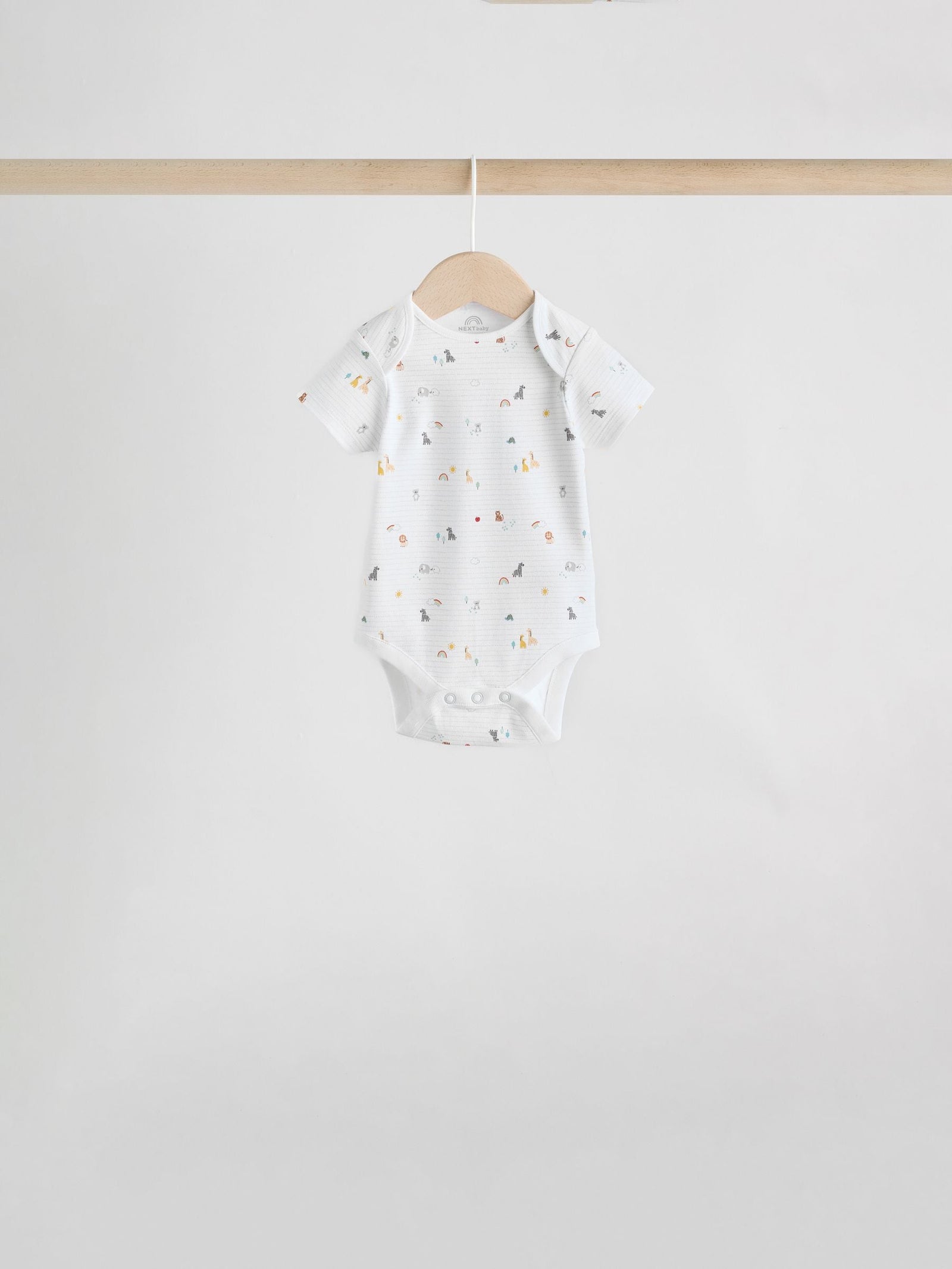 White Character 7 Pack Baby Short Sleeve Bodysuits
