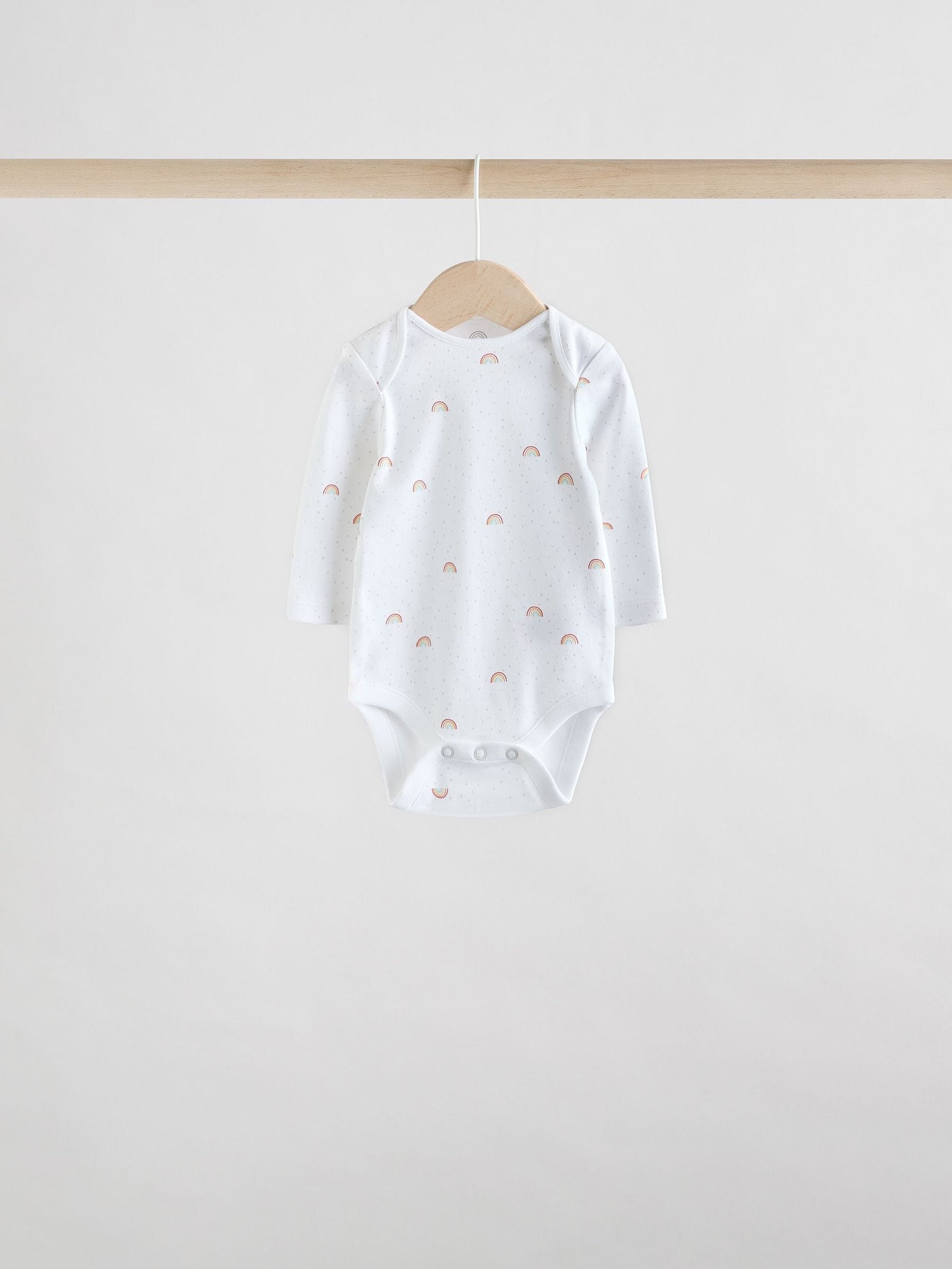 White Character 5 Pack Long Sleeve 100% Cotton Baby Bodysuits