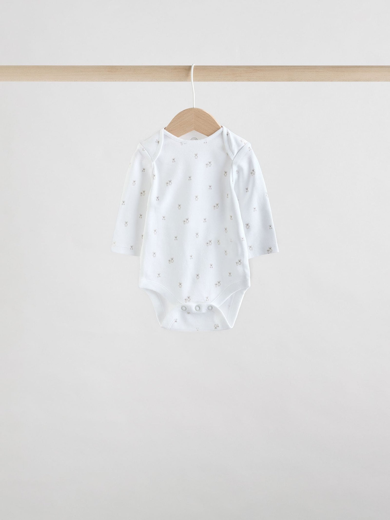 White Character 5 Pack Long Sleeve 100% Cotton Baby Bodysuits