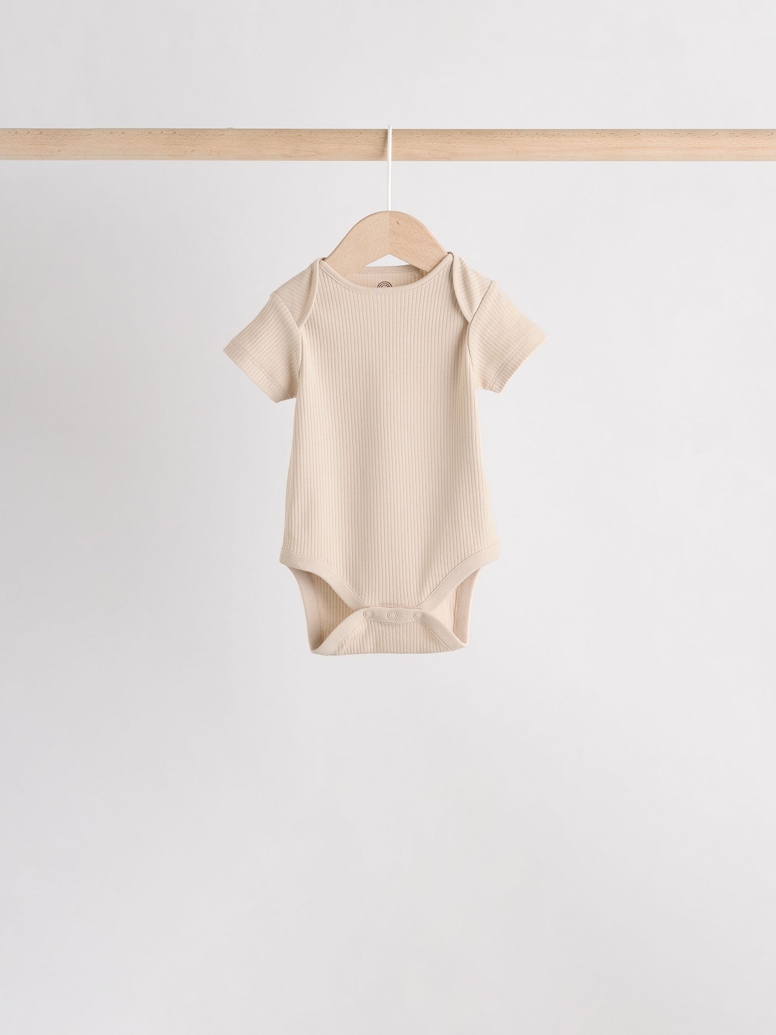 Cream Baby Short Sleeve Bodysuits 5 Pack