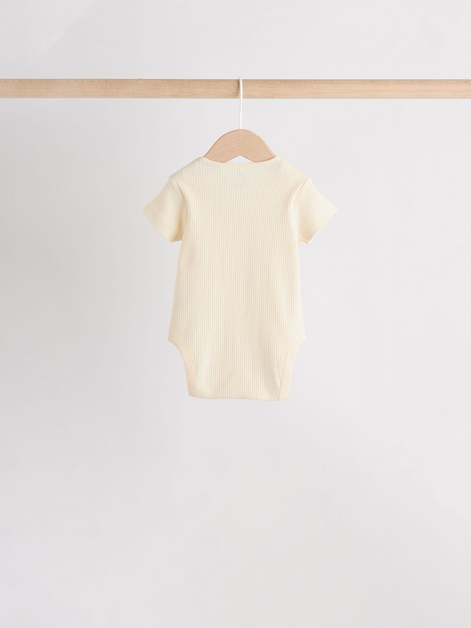 Cream Baby Short Sleeve Bodysuits 5 Pack