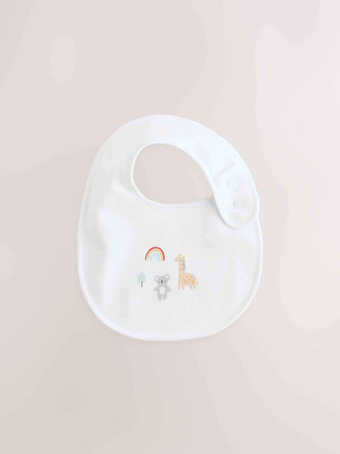 White Animal Print Baby Bibs 5 Pack