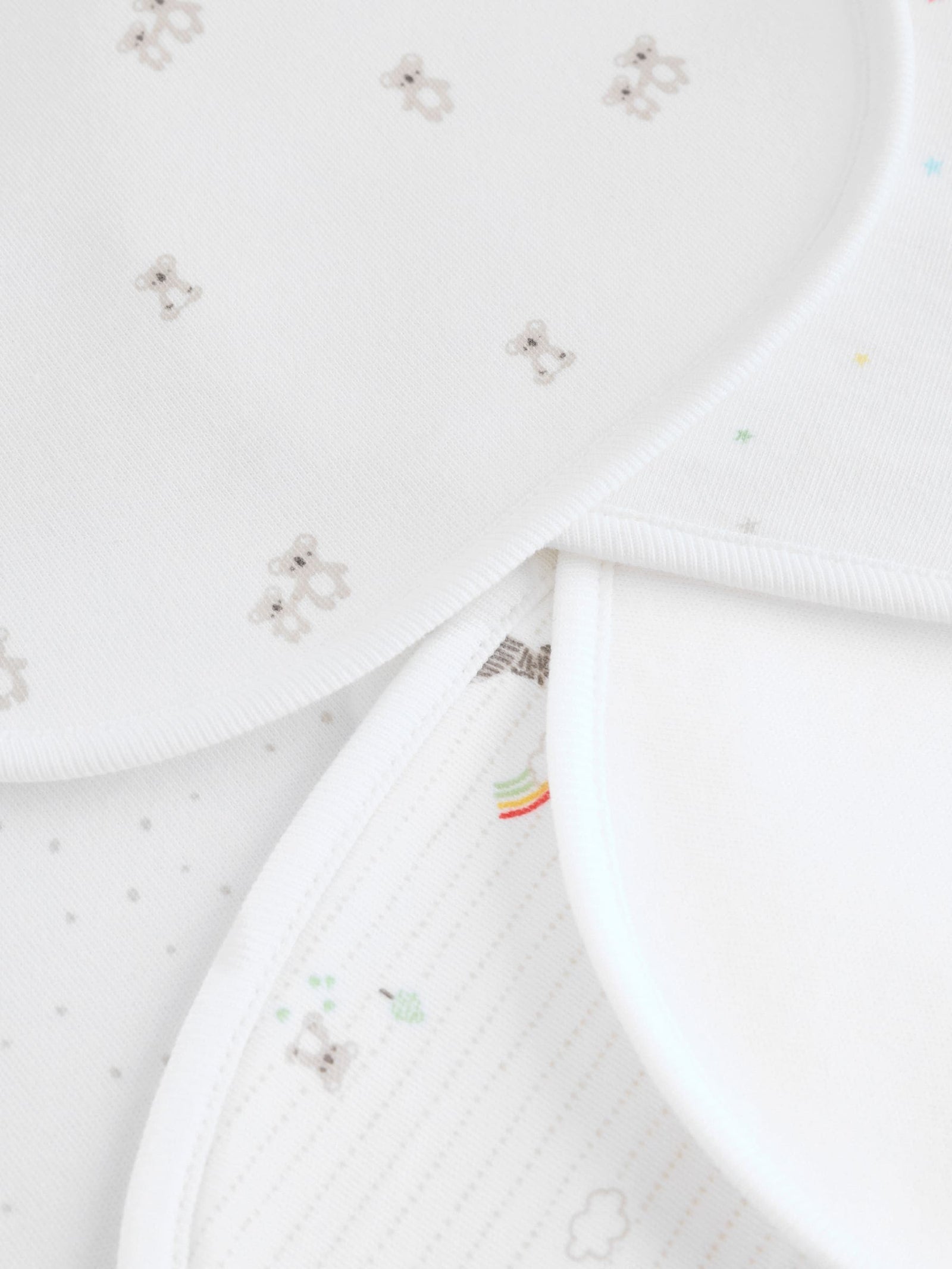 White Animal Print Baby Bibs 5 Pack