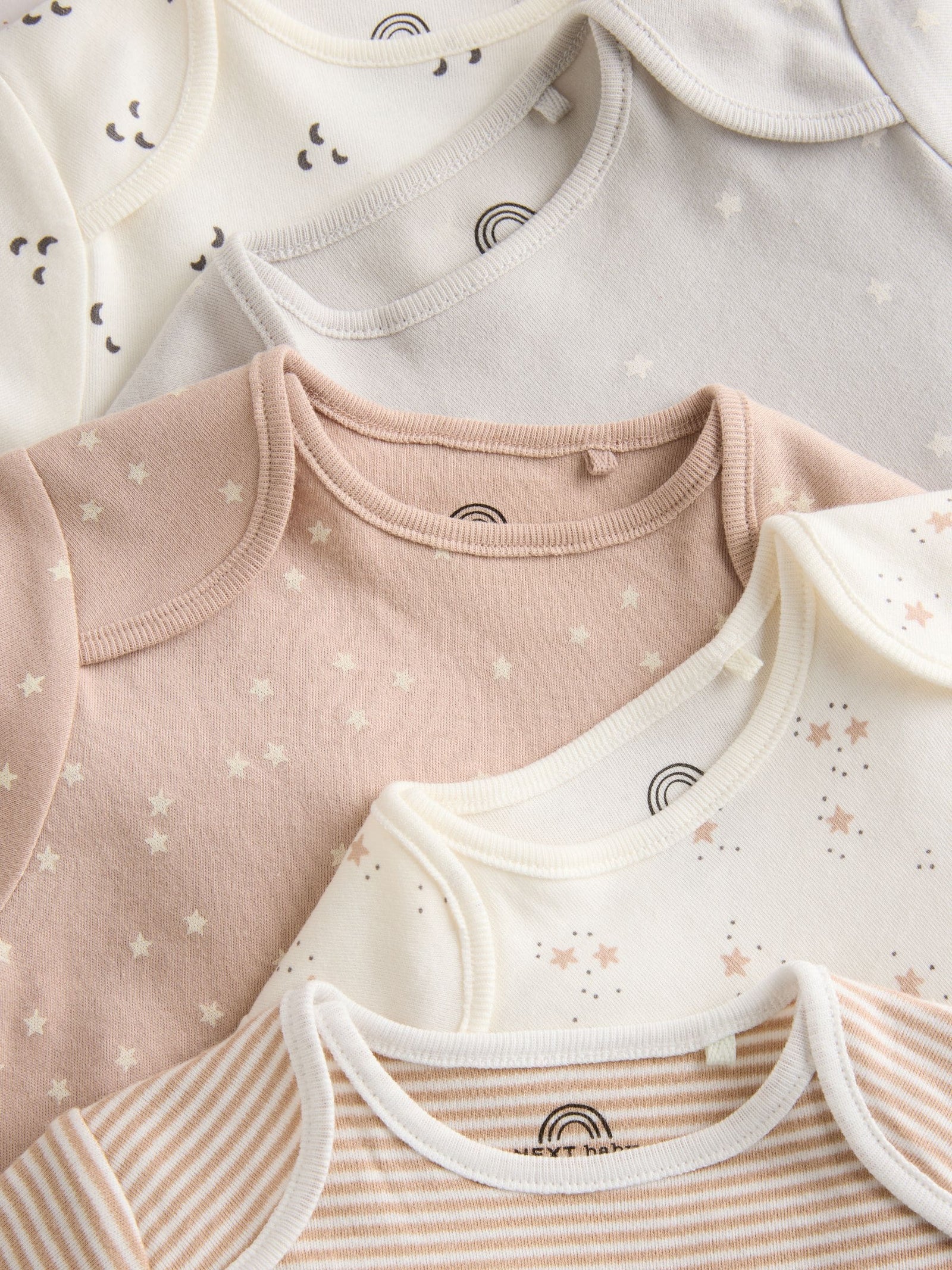 Neutral 100% Cotton Short Sleeve Baby Bodysuits 5 Pack