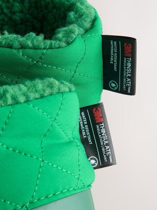 Green Farm Animals Thermal Thinsulate™ Lined Cuff Wellies