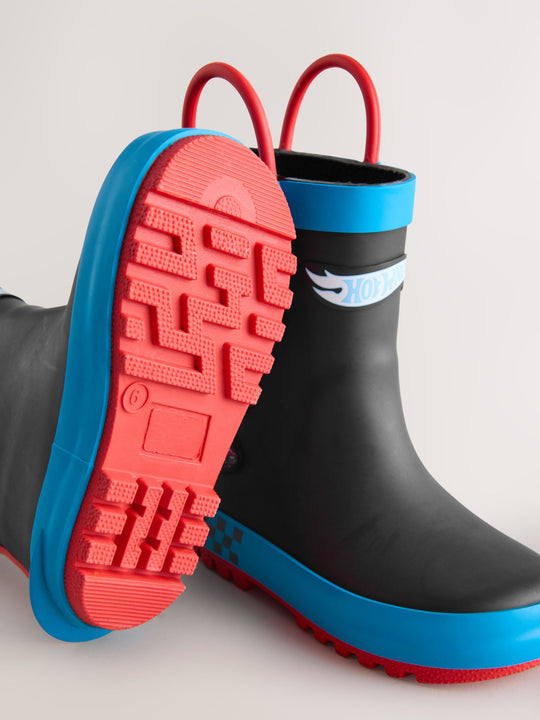 Black Hot Wheels Handle Pull On Wellies