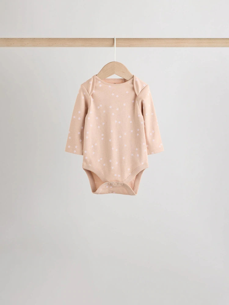 Pink Baby Long Sleeve Bodysuits 5 Pack