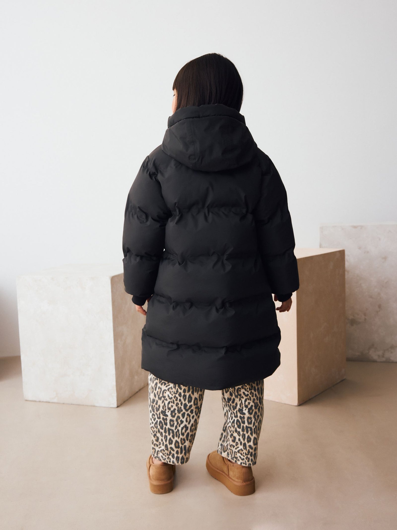 Black Waterproof Faux Fur Lined Padded Coat (3-16yrs)