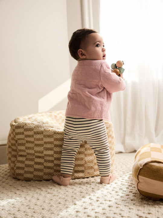 Pink Jersey Quilted Baby Jacket (0mths-2yrs)