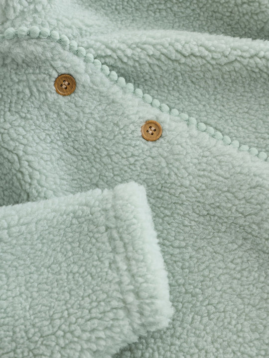 Sage Green Baby Borg Hooded Jacket (0mths-2yrs)