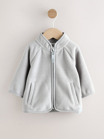 Grey Micro Fleece Baby Zip Jacket (0mths-2yrs)