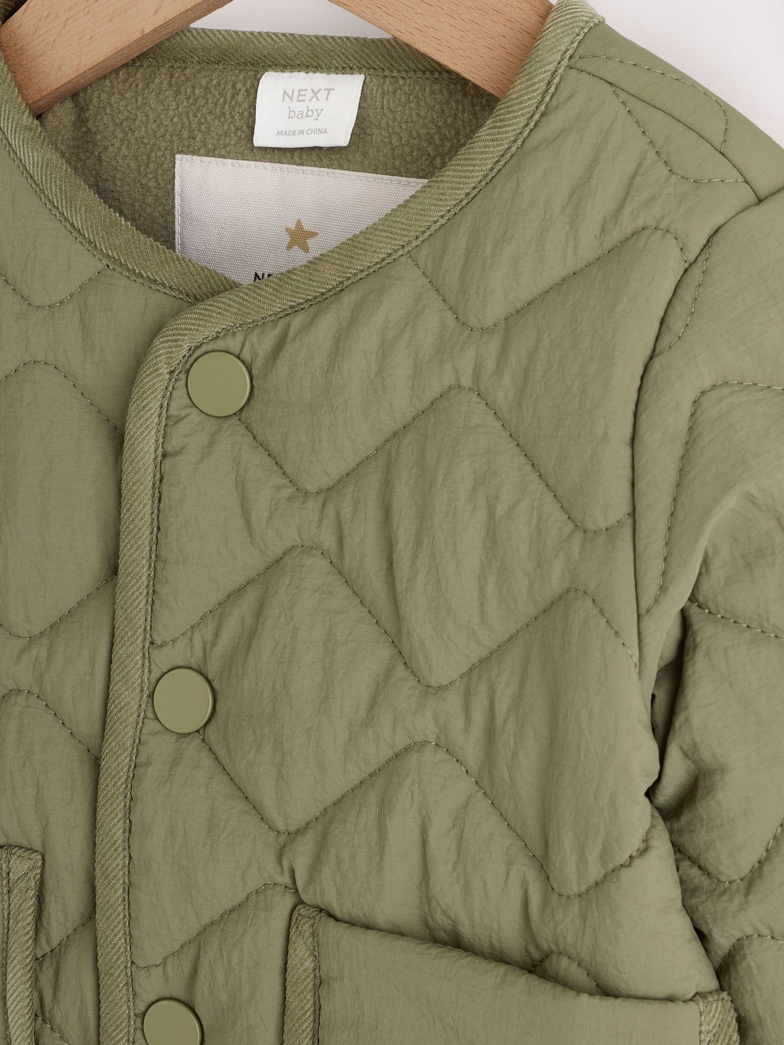 Khaki Green Nylon Quilted Baby Jacket (0mths-2yrs)