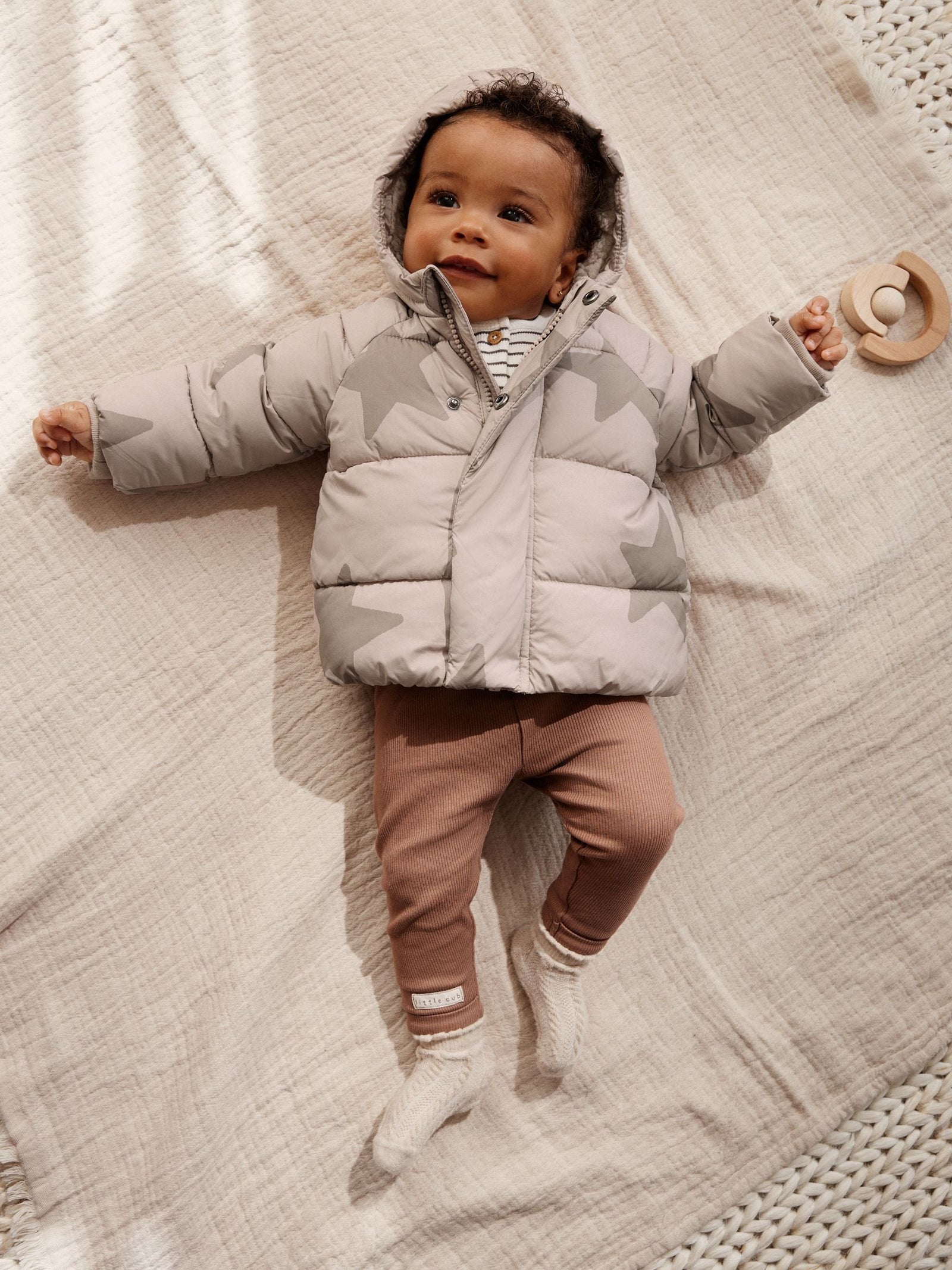 Natural Star All Over Printed Baby Puffer Jacket (0mths-2yrs)