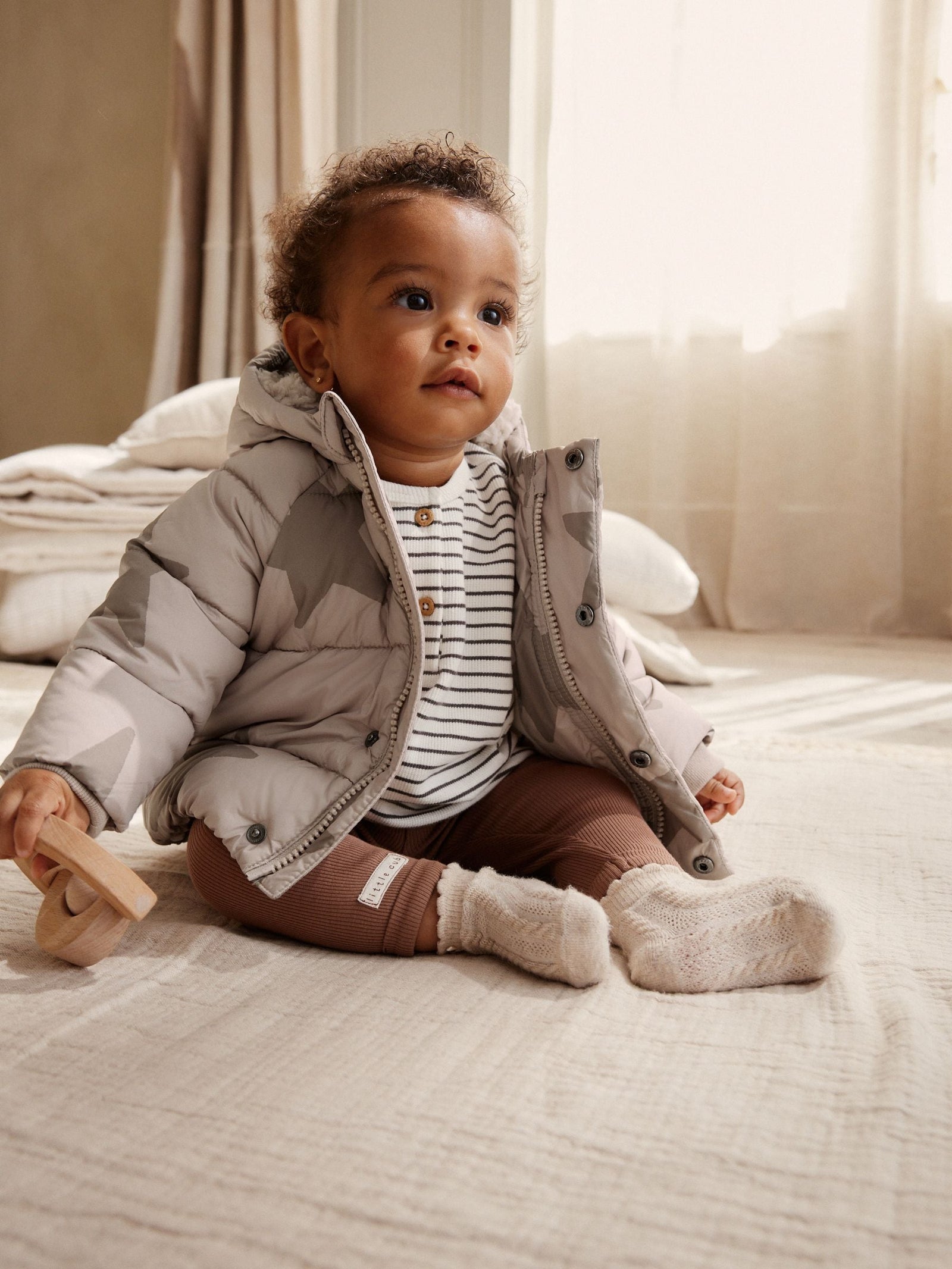 Natural Star All Over Printed Baby Puffer Jacket (0mths-2yrs)