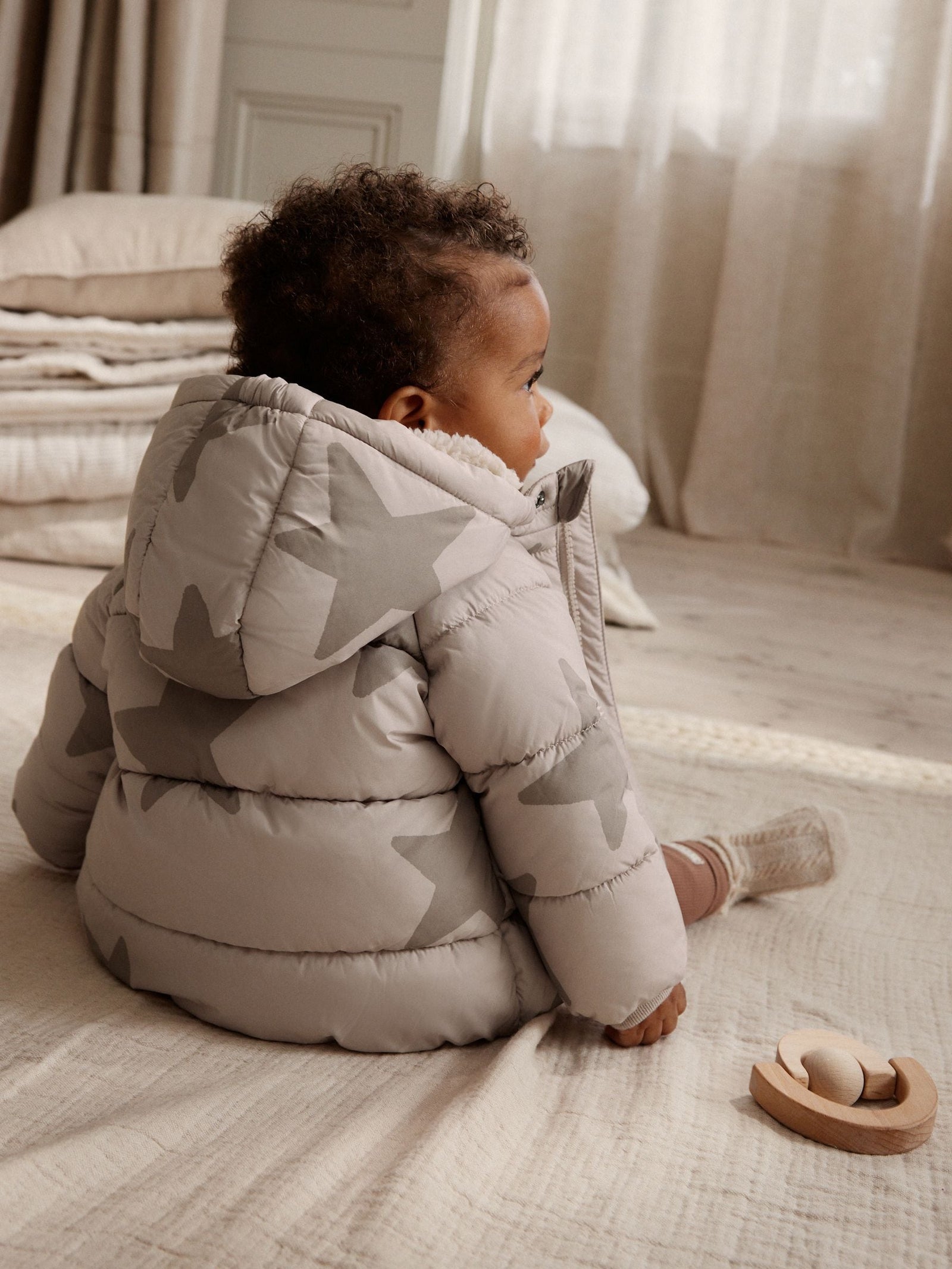Natural Star All Over Printed Baby Puffer Jacket (0mths-2yrs)