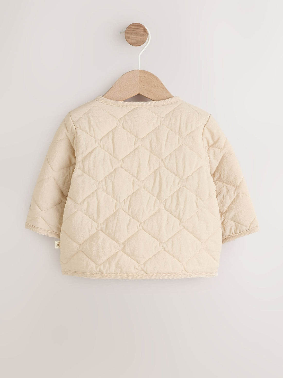 Neutral Quilted Popper Baby Jacket