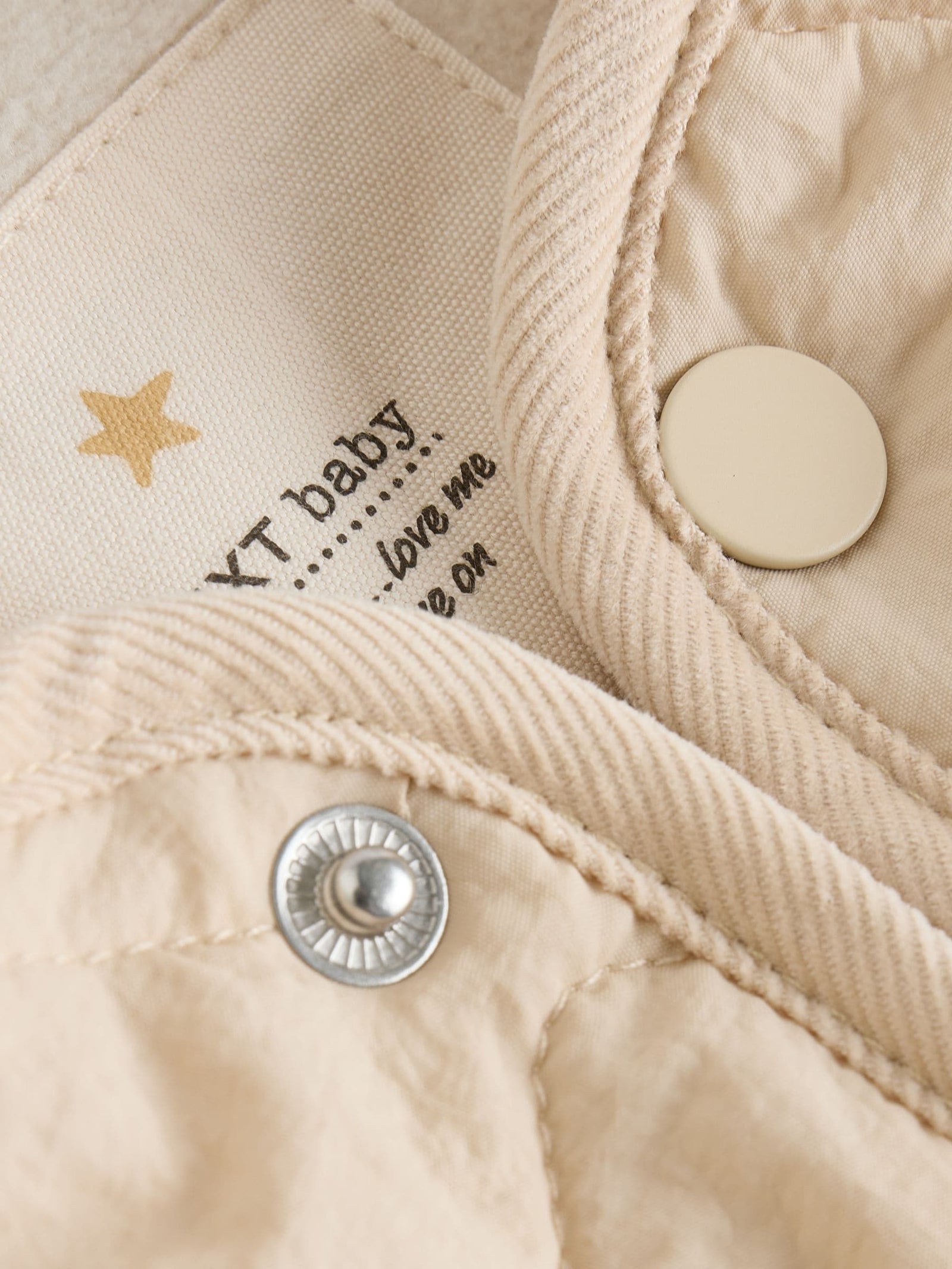 Neutral Quilted Popper Baby Jacket