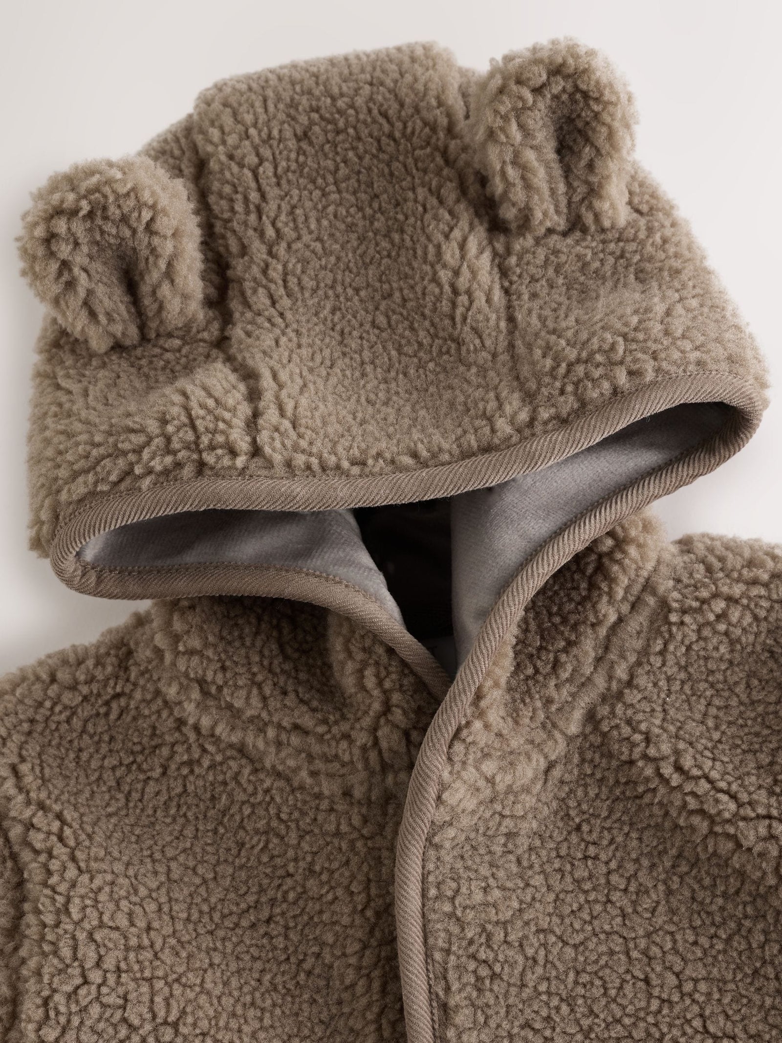 Mink Brown Baby Borg Hooded Jacket