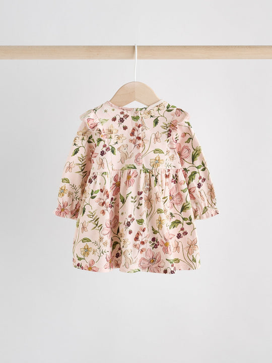 Pink Floral/ Cream Ditsy Baby Jersey Dresses 2 Pack (0mths-2yrs)
