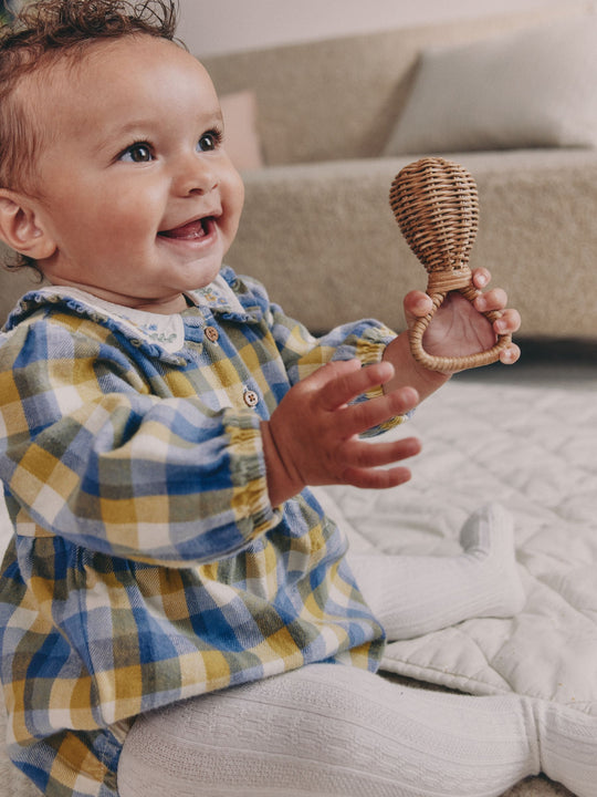 Green/Yellow Gingham Baby Bloomer Rompers Set 2 Piece with Tights (0mths-3yrs)