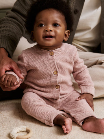 Pink Baby Knitted Romper (0mths-3yrs)