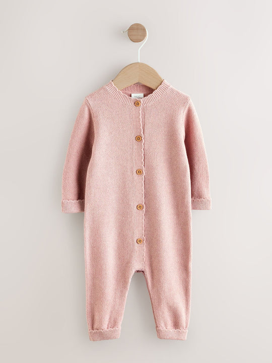 Pink Baby Knitted Romper (0mths-3yrs)