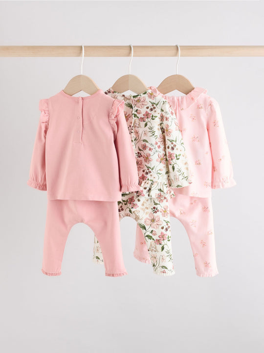Pink/ Cream/ Bunny Character Long Sleeve Top And Leggings Set 6 Piece (0mths-3yrs)