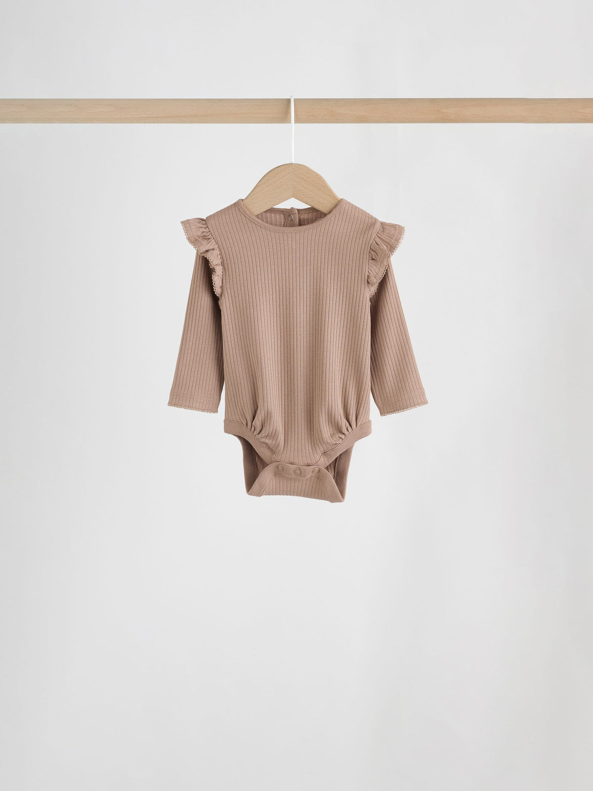Purple/Yellow/Cream Ditsy Baby Long Sleeve Frill Bodysuits 4 Pack (0mths-2yrs)