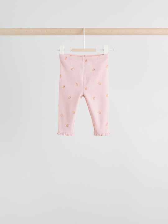 Pink/Brown/Heart Baby Leggings 4 Pack (0mths-2yrs)