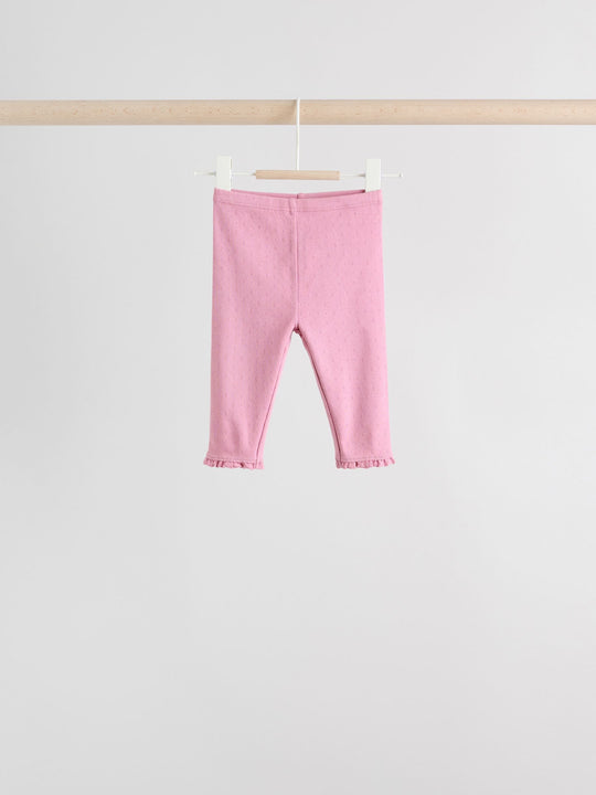 Pink/Brown/Heart Baby Leggings 4 Pack (0mths-2yrs)