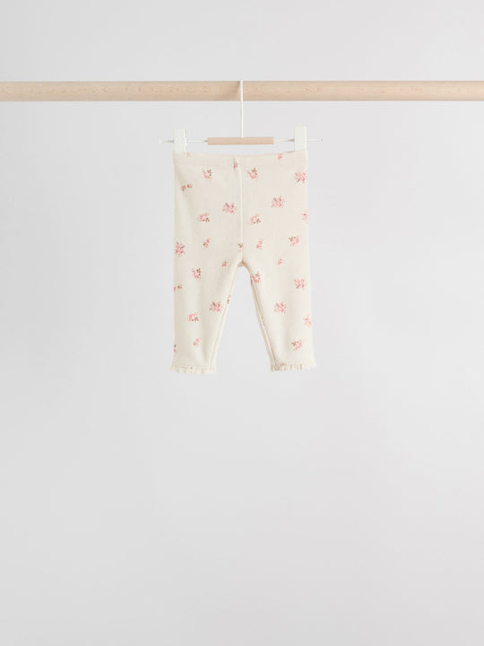 Pink/Brown/Heart Baby Leggings 4 Pack (0mths-2yrs)