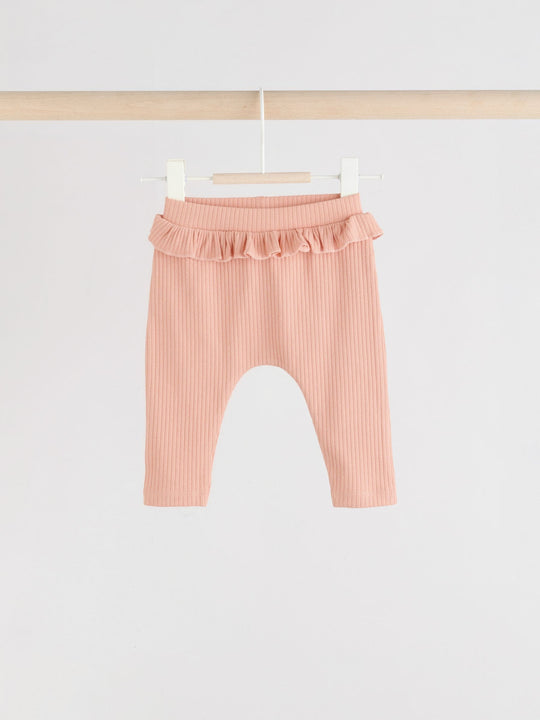 Sage Green/Coral/Ditsy Baby Leggings 4 Pack (0mths-2yrs)