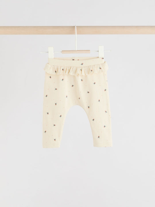 Sage Green/Coral/Ditsy Baby Leggings 4 Pack (0mths-2yrs)