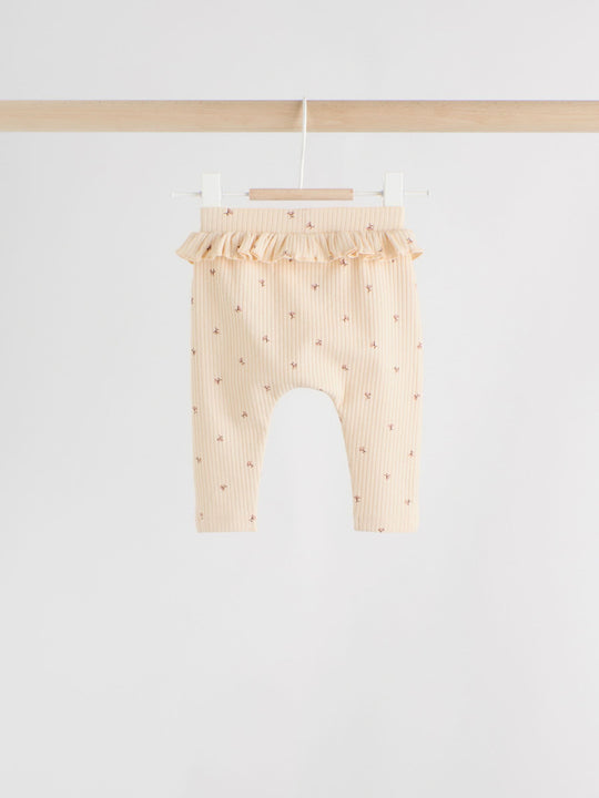 Purple/Yellow/Cream Ditsy Baby Leggings 4 Pack (0mths-2yrs)