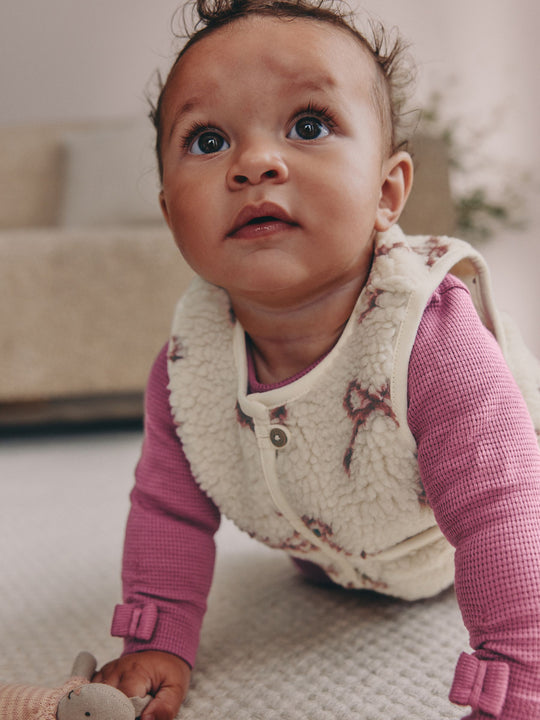Burgundy Red Baby Long Sleeve Top and Leggings with Gilet Set 3 Piece (0mths-2yrs)