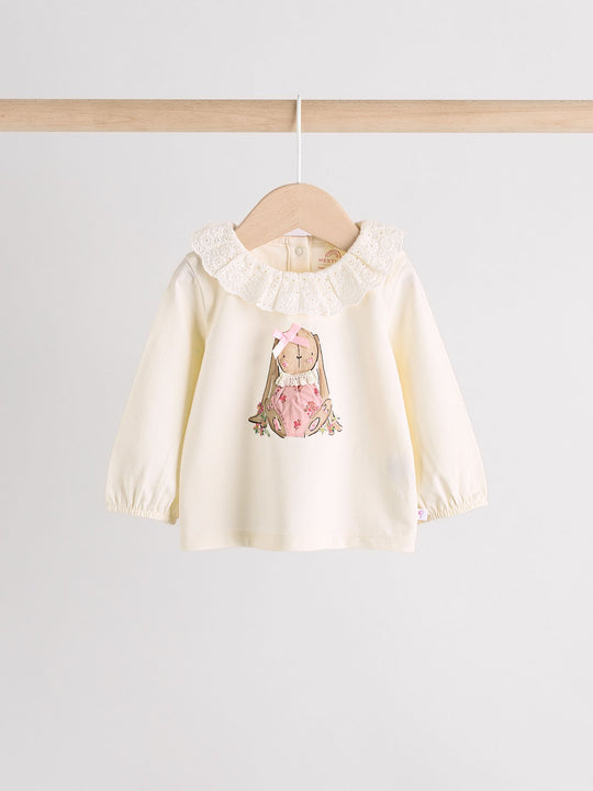 White/Pink/Bunny/Floral Baby Long Sleeve Top and Leggings Set (0mths-2yrs)