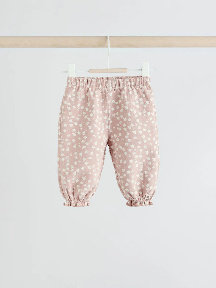 White/Brown Baby Long Sleeve Top and Trousers Set 2 Piece (0mths-2yrs)